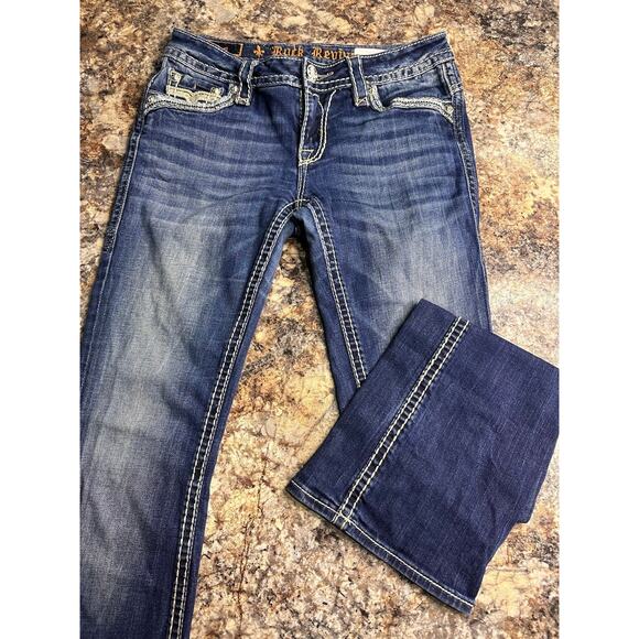 Women's Rock Revival Bootcut Jeans Size 28x34 - Picture 4 of 7
